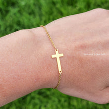 Load image into Gallery viewer, Slanted Cross Choker Necklace or Bracelet
