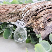 Load image into Gallery viewer, Tear Drop Dandelion Seed Wish Necklace
